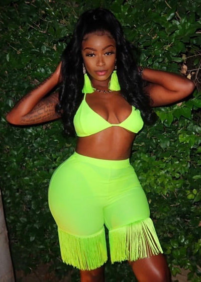 Fay Two Piece Set - Neon Green - House of Glare
