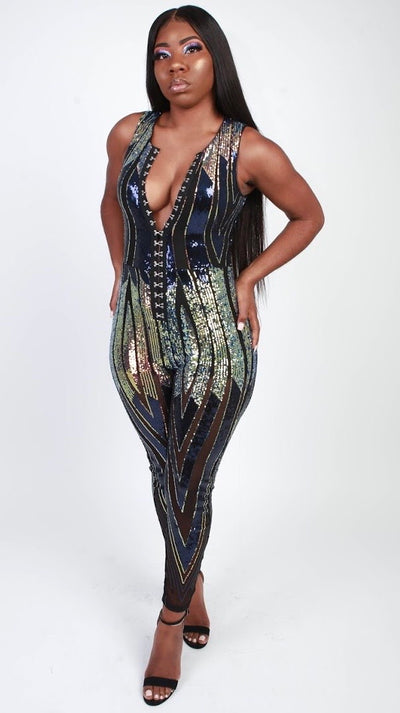 Dazzling Sequin Jumpsuit - House of Glare